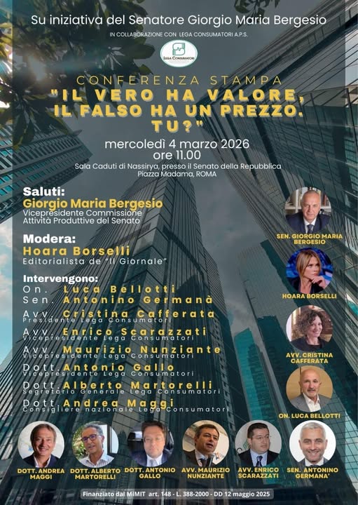 Conferenza Stampa Lega Consumatori – Senato della Repubblica – Palazzo Madama