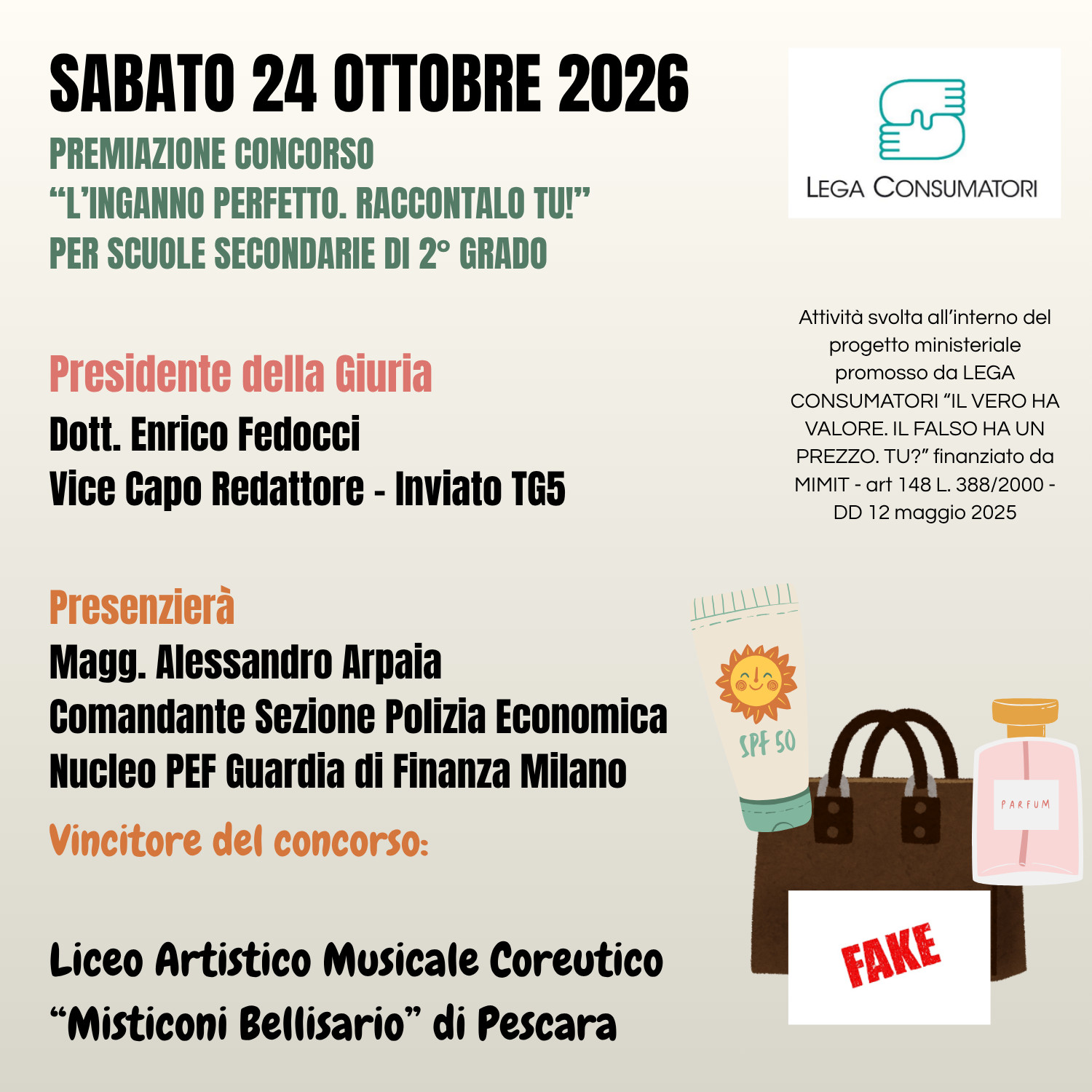 Premiazione Concorso Nazionale “L’Inganno perfetto. Raccontalo Tu!”