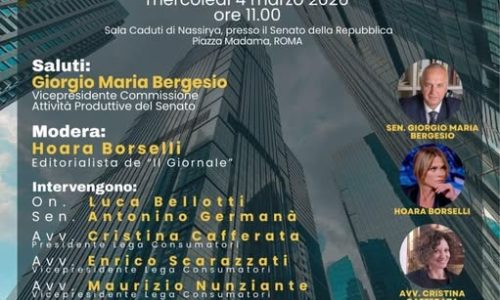 Conferenza Stampa Lega Consumatori – Senato della Repubblica – Palazzo Madama
