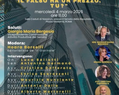 Conferenza Stampa Lega Consumatori – Senato della Repubblica – Palazzo Madama