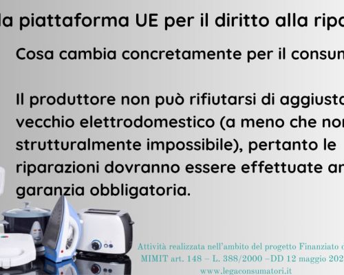 Arriva la piattaforma UE per la riparazione