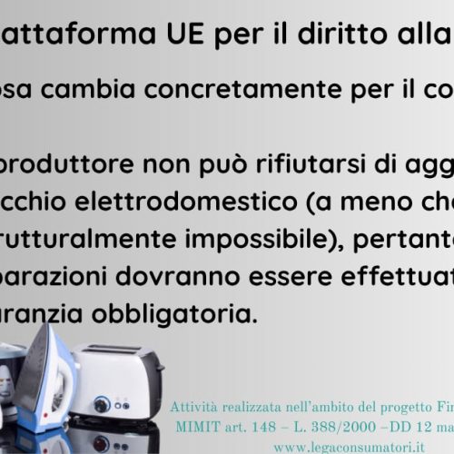 Arriva la piattaforma UE per la riparazione