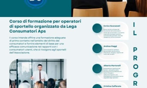 Corso di Formazione Nazionale 2025 per operatori Lega Consumatori