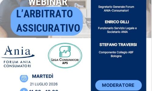 WEBINAR: L’ARBITRATO ASSICURATIVO – 21 LUGLIO – ORE 11.00