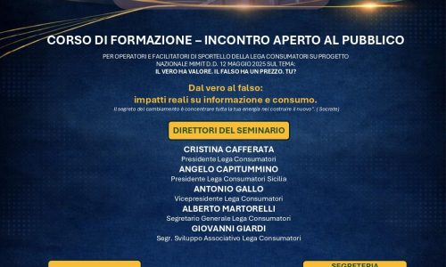 CORSO DI FORMAZIONE PER OPERATORI DI SPORTELLO – PROGETTO MIMIT “IL VERO HA VALORE, IL FALSO HA UN PREZZO. TU?”
