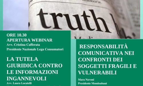Webinar dedicato agli operatori di sportello, dal titolo “CREDIBILITA’ E COMUNICAZIONE”.